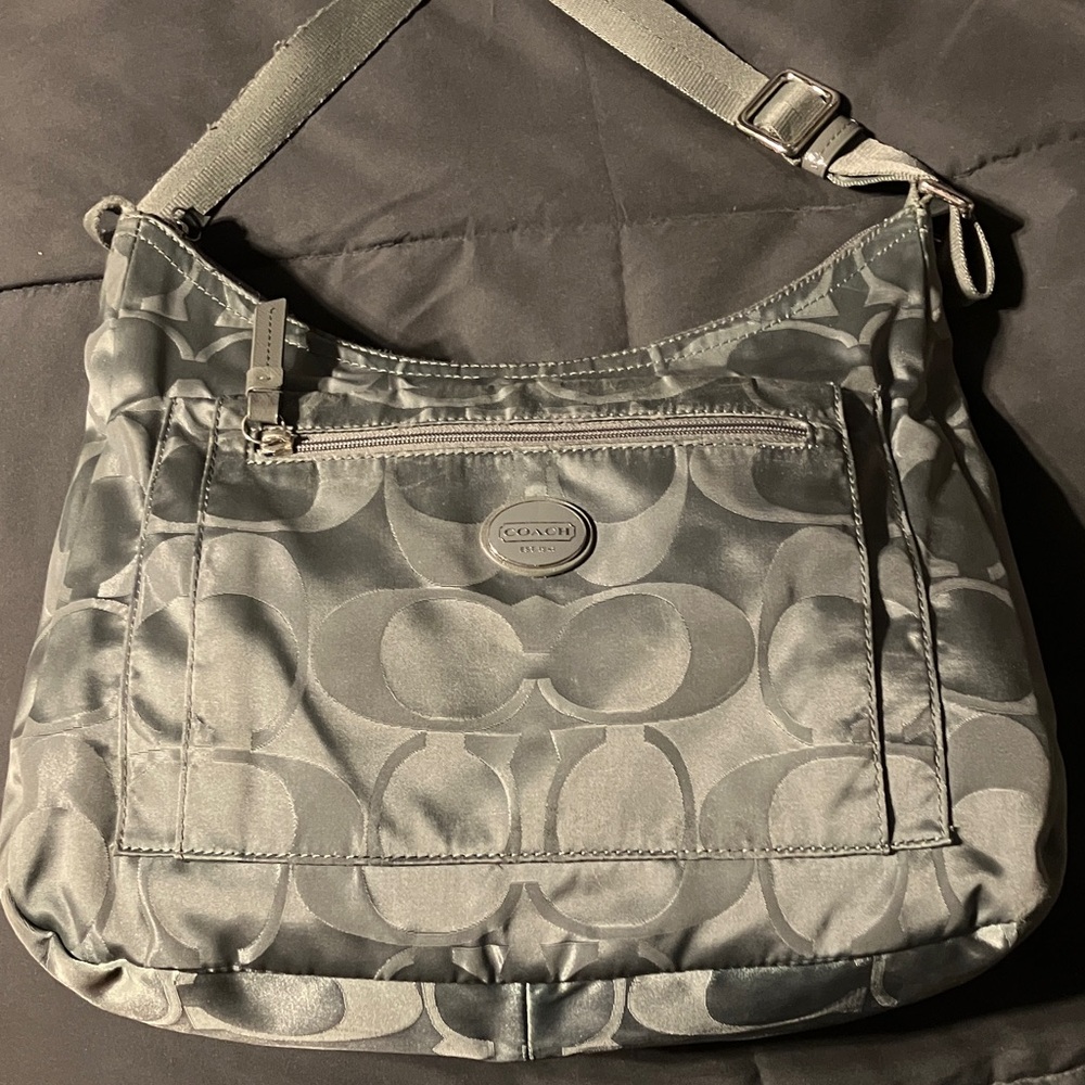 Coach Signature Crossbody Silver/Grey